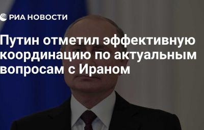 Путин отметил эффективную координацию по актуальным вопросам с Ираном