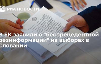 В ЕК заявили о "беспрецедентной дезинформации" на выборах в Словакии