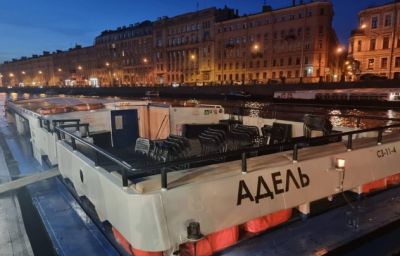 Столкновение теплоходов друг с другом и мостом в Петербурге попало на видео