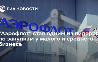 "Аэрофлот" стал одним из лидеров по закупкам у малого и среднего бизнеса