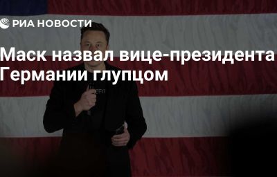 Маск назвал вице-президента Германии глупцом