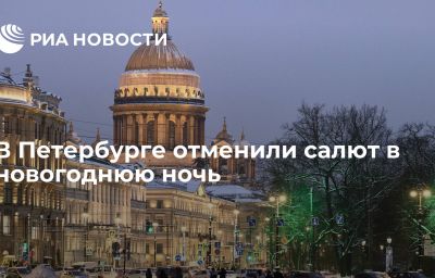 В Петербурге отменили салют в новогоднюю ночь