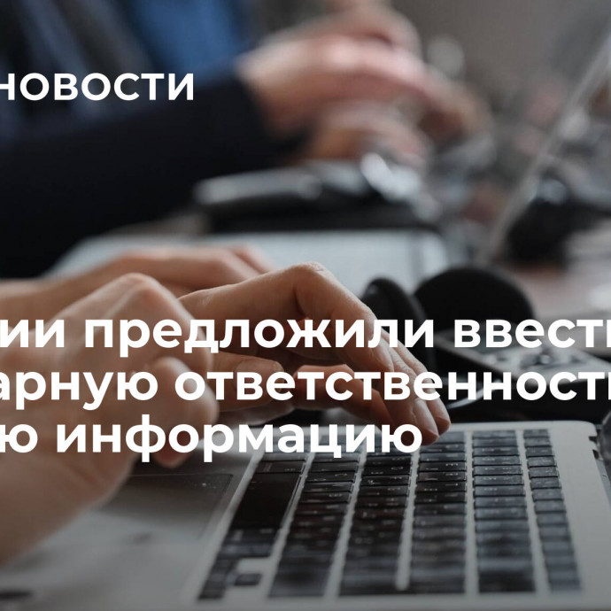 В России предложили ввести солидарную ответственность за ложную информацию