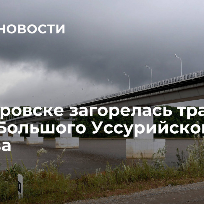 В Хабаровске загорелась трава на части Большого Уссурийского острова