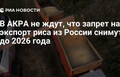 В АКРА не ждут, что запрет на экспорт риса из России снимут до 2026 года