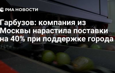 Гарбузов: компания из Москвы нарастила поставки на 40% при поддержке города