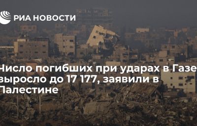 Число погибших при ударах в Газе выросло до 17 177, заявили в Палестине