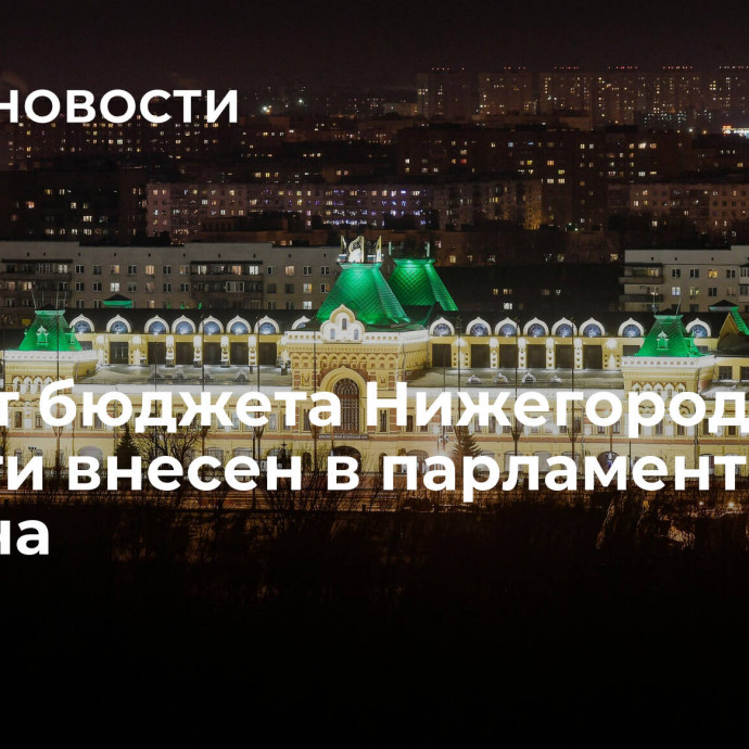 Проект бюджета Нижегородской области внесен в парламент региона