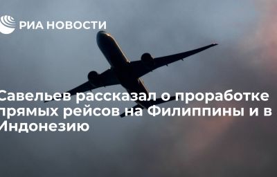 Савельев рассказал о проработке прямых рейсов на Филиппины и в Индонезию