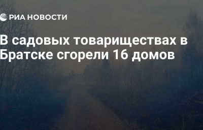 В садовых товариществах в Братске сгорели 16 домов