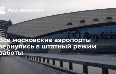 Все московские аэропорты вернулись в штатный режим работы