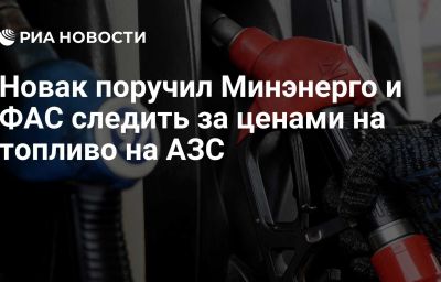 Новак поручил Минэнерго и ФАС следить за ценами на топливо на АЗС